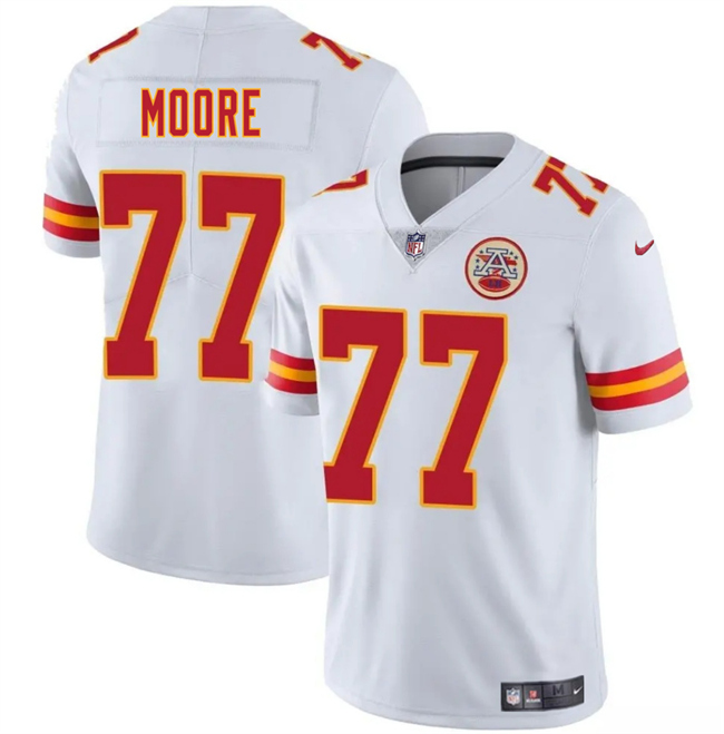 Men’s Kansas City Chiefs #77 Jaylon Moore White 2025 Vapor Untouchable Limited Stitched Football Jersey